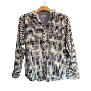 Men's Tommy Bahama Plaid Button-Up Shirt Size Large Yellow